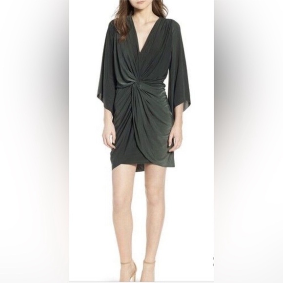 NWOT Revolve MISA Los Angeles Teget Draped Cocktail Dress Hunter Green - Picture 1 of 4